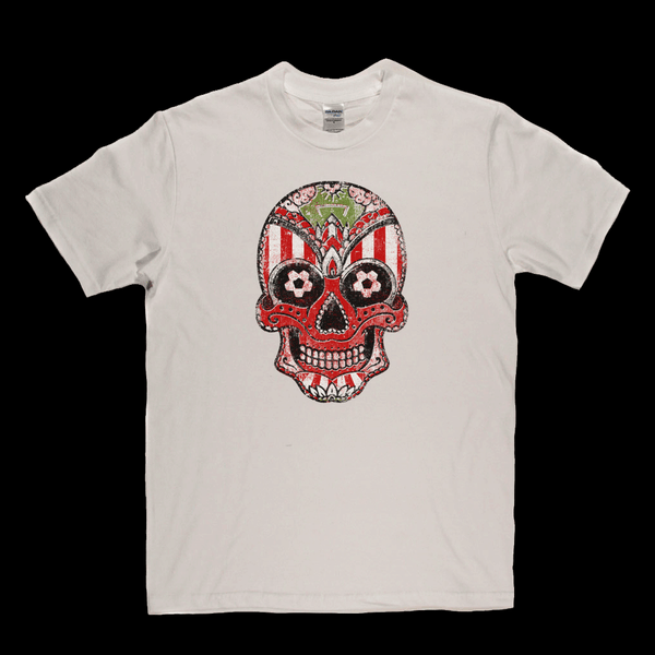 Team Sugar Skull Red White Stripe Regular T-Shirt