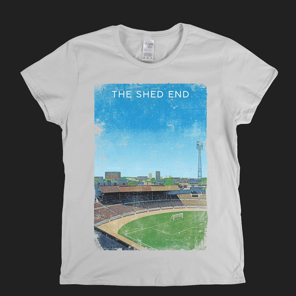 The Shed End Stamford Bridge Football Ground Poster Womens T-Shirt