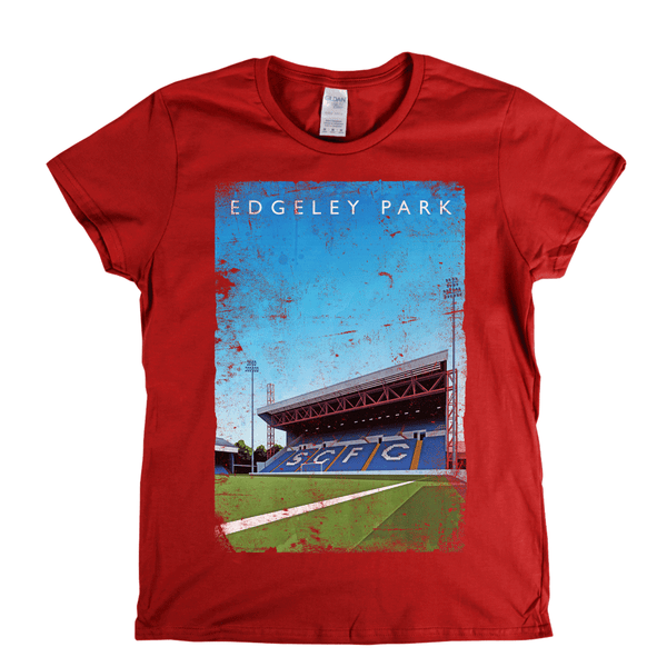 Edgeley Park Football Ground Poster Womens T-Shirt