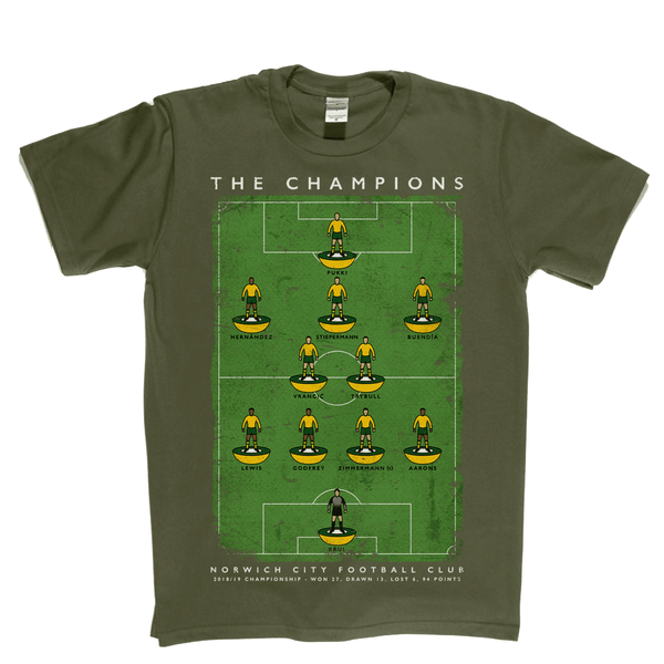 Norwich City Championship Champions 2019 Poster Regular T-Shirt