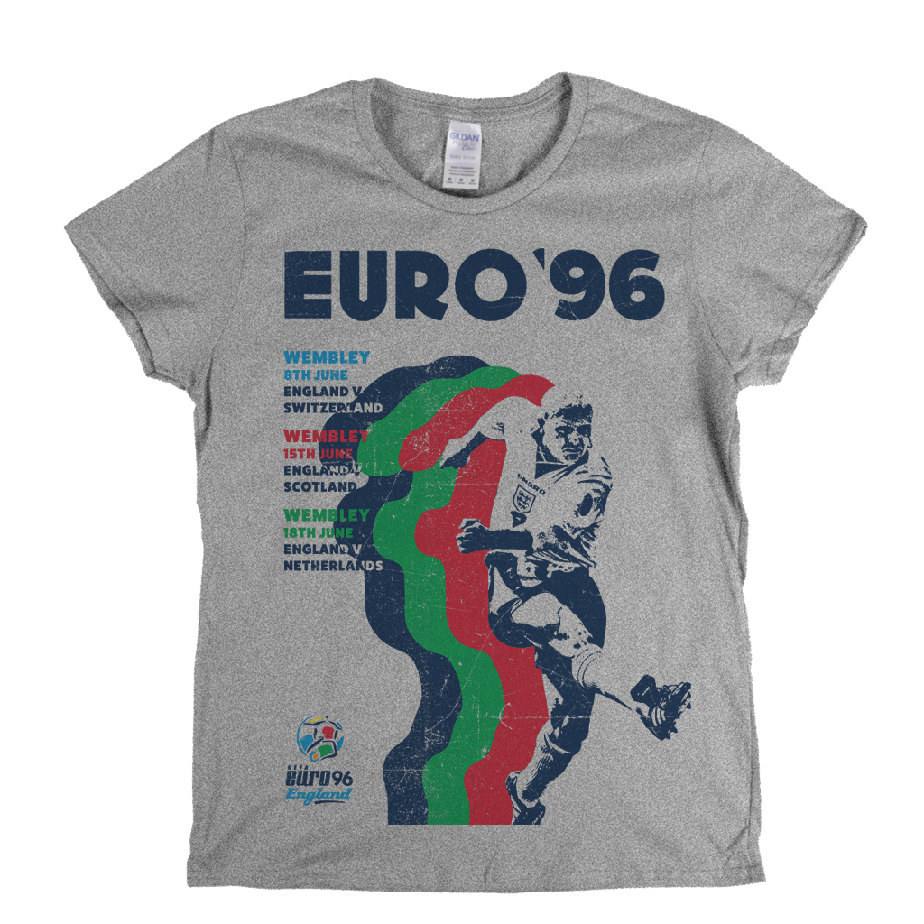 Euro 96 Gazza Poster Womens T-Shirt
