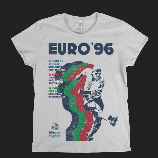 Euro 96 Gazza Poster Womens T-Shirt