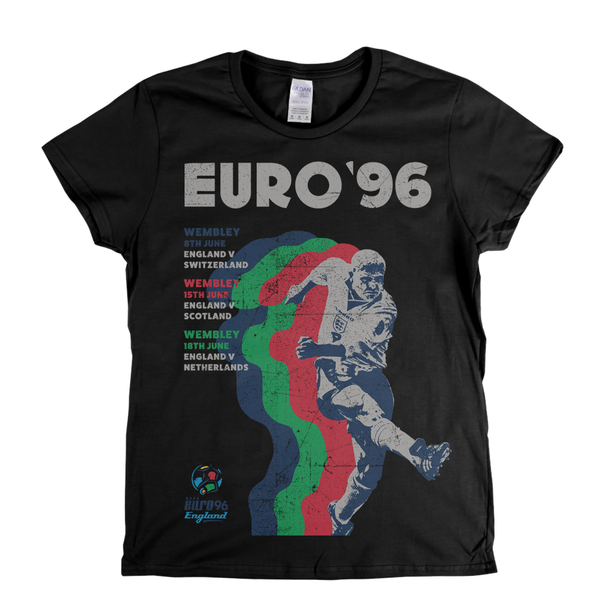 Euro 96 Gazza Poster Womens T-Shirt