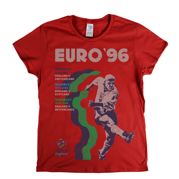 Euro 96 Gazza Poster Womens T-Shirt