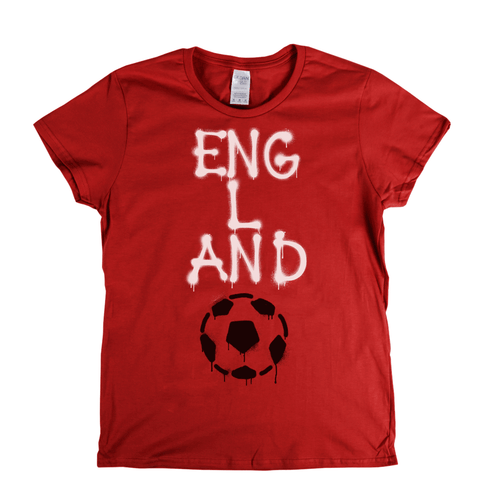 England Soccer Spraypaint Womens T-Shirt