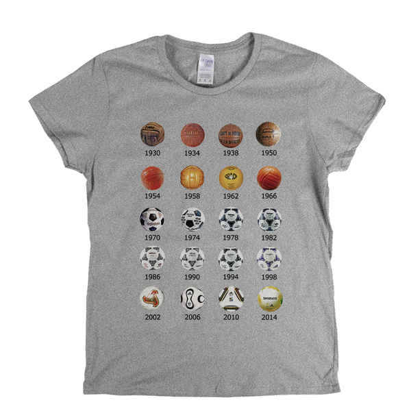 Footballs Through The Ages Womens T-Shirt