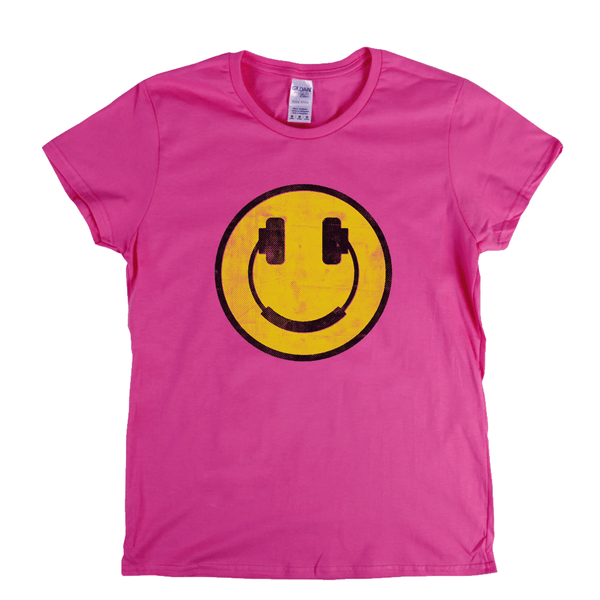 Smiley Headphones Womens T-Shirt