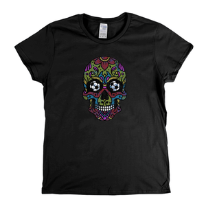 Soccer Sugar Skull Womens T-Shirt