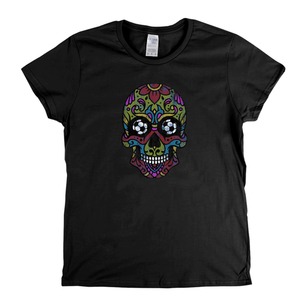 Soccer Sugar Skull Womens T-Shirt