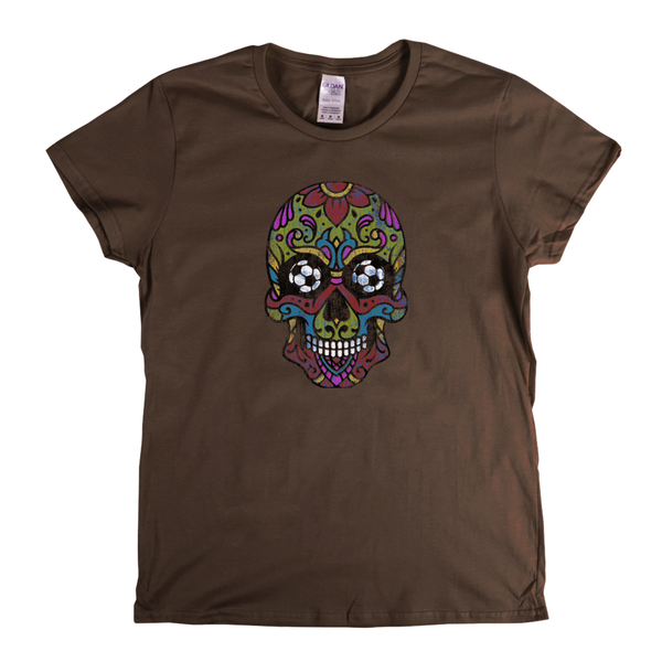 Soccer Sugar Skull Womens T-Shirt