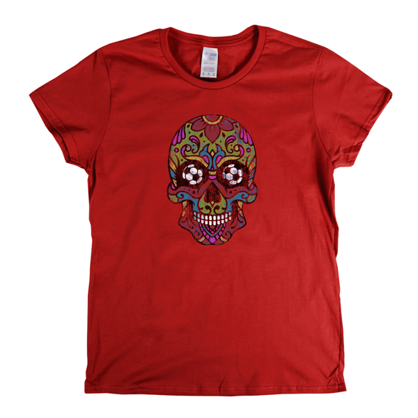 Soccer Sugar Skull Womens T-Shirt