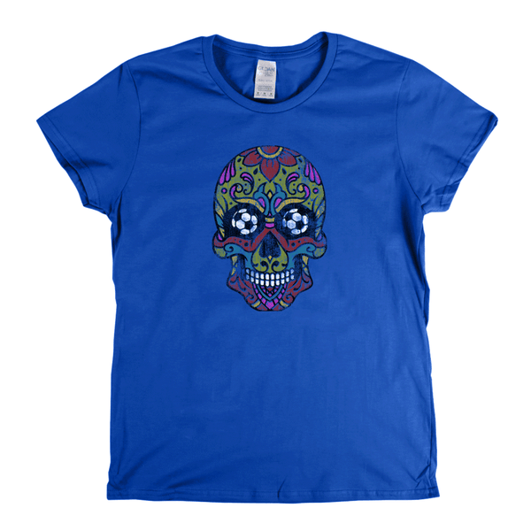 Soccer Sugar Skull Womens T-Shirt