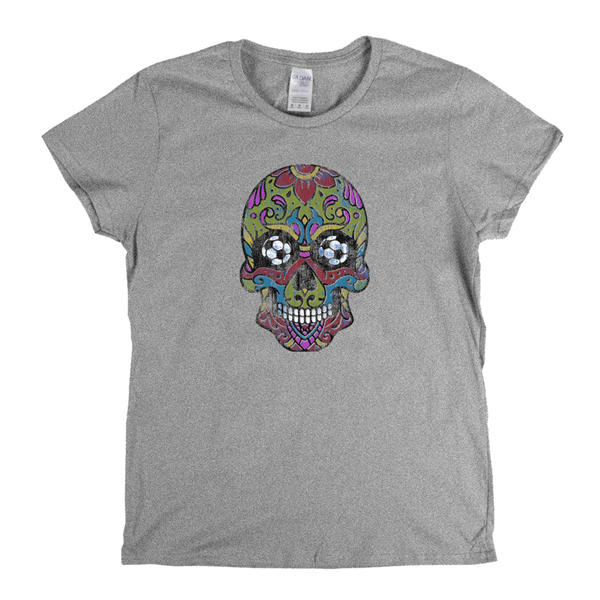 Soccer Sugar Skull Womens T-Shirt