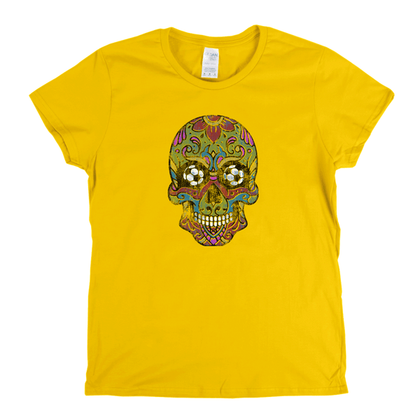 Soccer Sugar Skull Womens T-Shirt