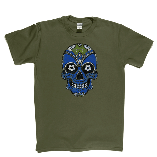 Team Sugar Skull Blue White Regular T-Shirt