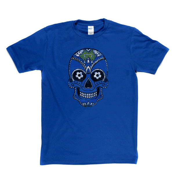 Team Sugar Skull Blue White Regular T-Shirt
