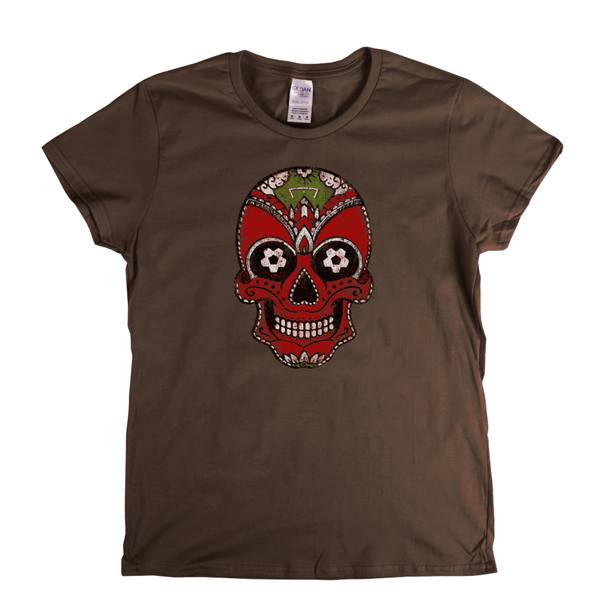 Team Sugar Skull Red White Womens T-Shirt