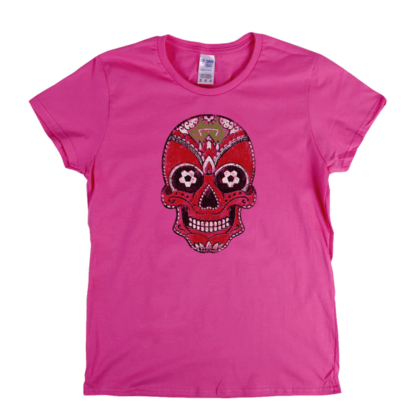 Team Sugar Skull Red White Womens T-Shirt
