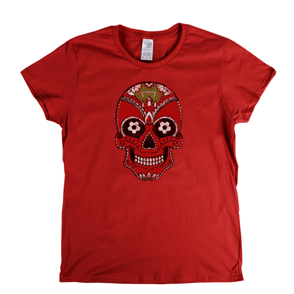 Team Sugar Skull Red White Womens T-Shirt