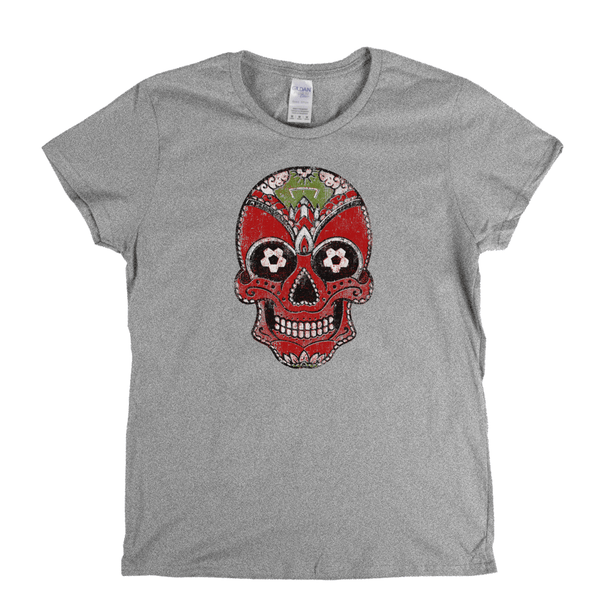 Team Sugar Skull Red White Womens T-Shirt