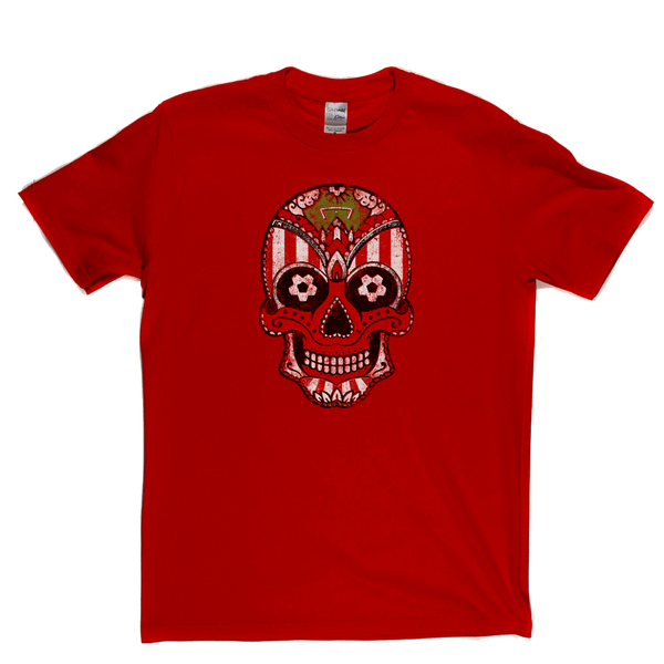 Team Sugar Skull Red White Stripe Regular T-Shirt