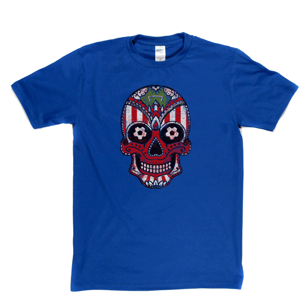 Team Sugar Skull Red White Stripe Regular T-Shirt