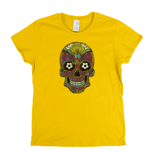 Team Sugar Skull Burgundy Sky Blue Womens T-Shirt