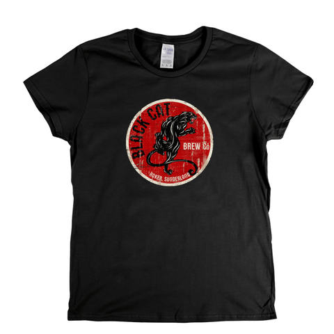 Black Cat Beer Label Womens T-Shirt