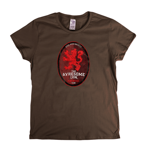 The Ayresome Lion Beer Label Womens T-Shirt