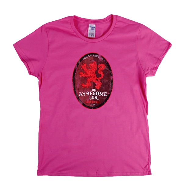 The Ayresome Lion Beer Label Womens T-Shirt