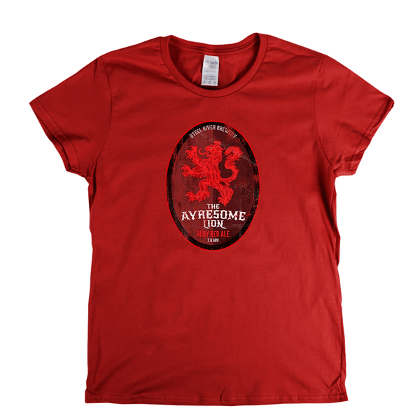 The Ayresome Lion Beer Label Womens T-Shirt