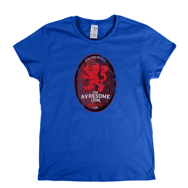 The Ayresome Lion Beer Label Womens T-Shirt