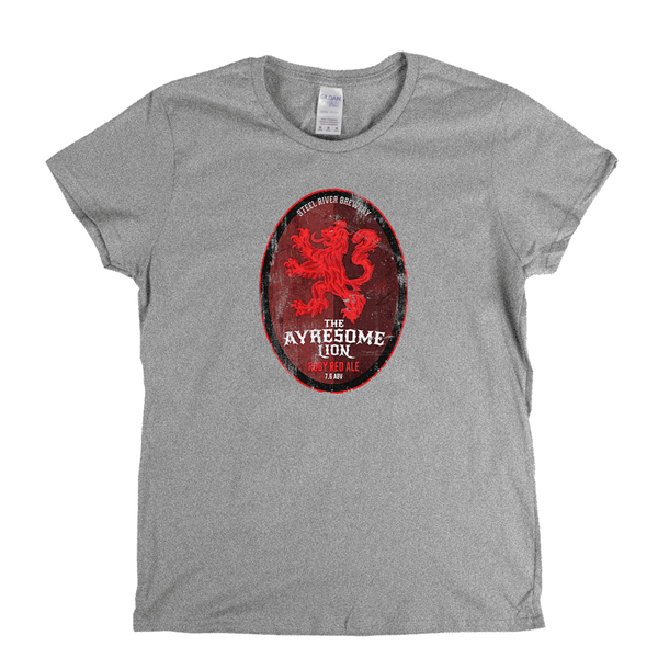 The Ayresome Lion Beer Label Womens T-Shirt