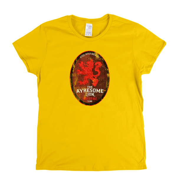The Ayresome Lion Beer Label Womens T-Shirt